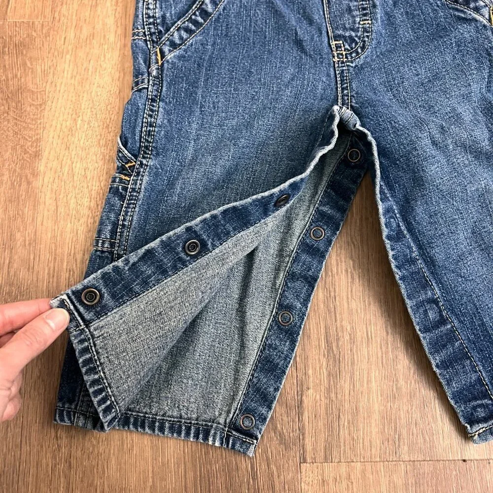 OshKosh Classic Denim Jean Bib Overalls Sz 12 M Unisex